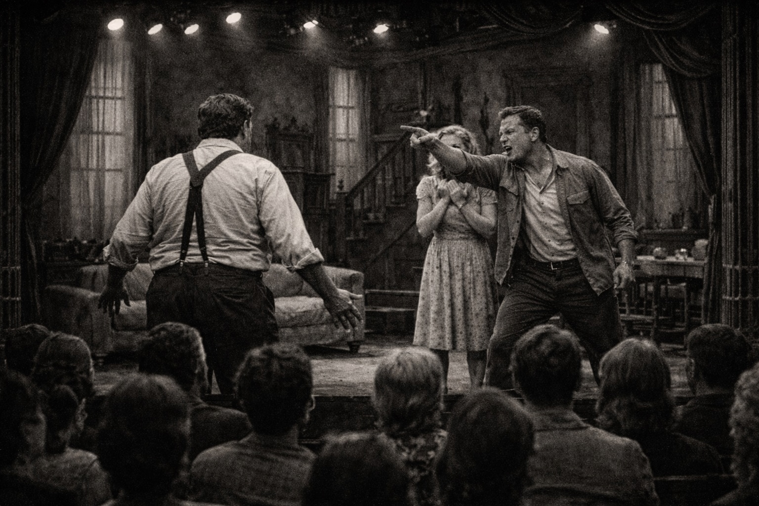 Adjusting Can Be Dangerous A dramatic confrontation on stage.